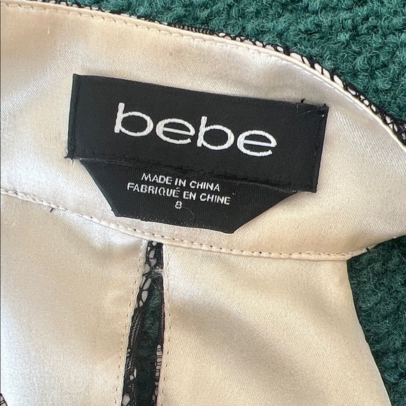 Vintage y2k bebe Black and Cream Lace Mini Dress - Picture 4 of 4